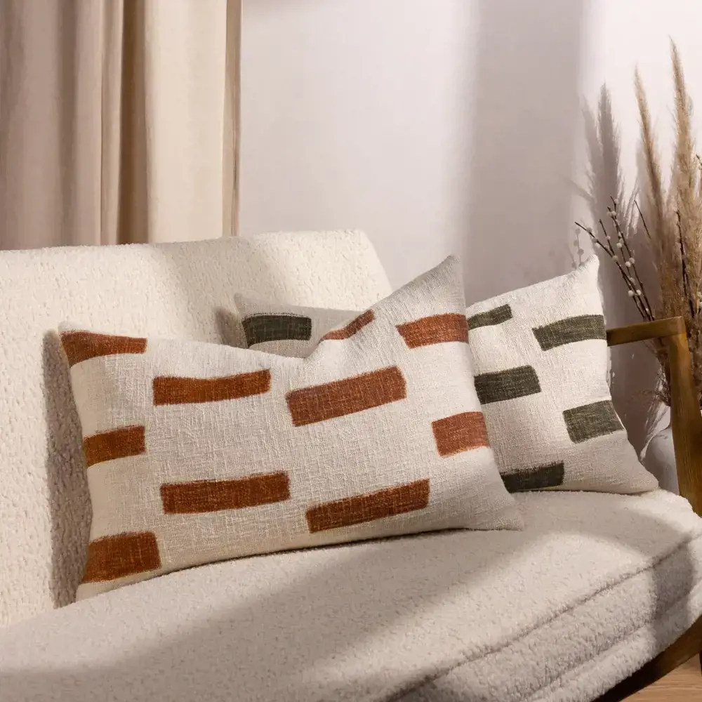 Yard Terra New Printed Pecan Slub Cotton Cushion